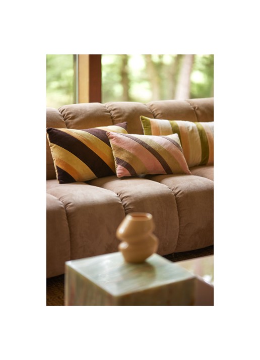 HKliving Striped sierkussen 60 x 35 cm - voorkant 3 abrikoos