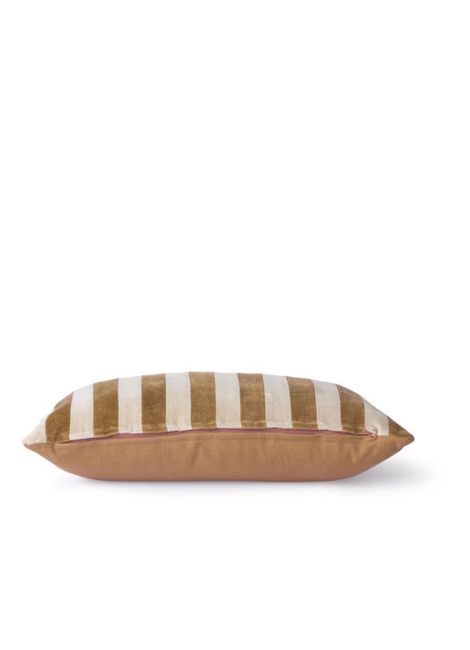 HKliving Striped Velvet sierkussen 50 x 30 cm - detail 4 bruin