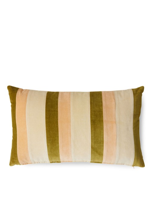 HKliving Striped Velvet sierkussen 60 x 35 cm - detail 7 multicolor