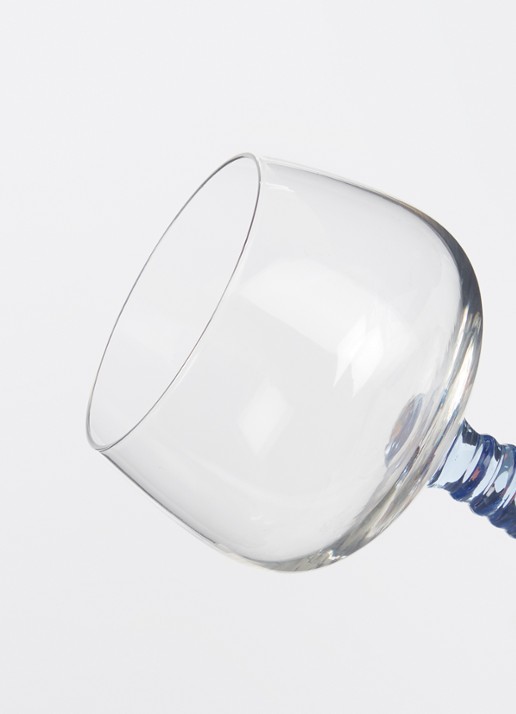 HKliving Swirl wijnglas 8,5 cm - detail blauw