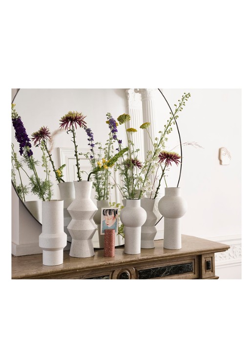 HKliving Terrazzo Cylinder fotostandaard - voorkant 4 donkerrood