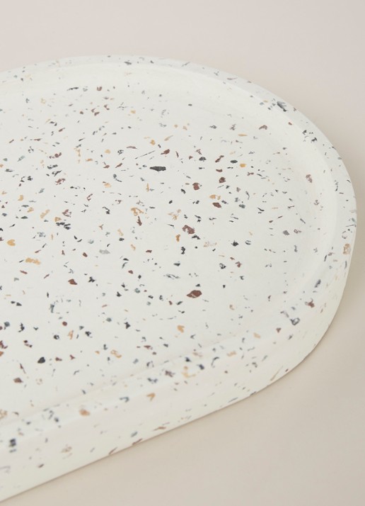 HKliving Terrazzo dienblad 32 cm - detail 3 wit
