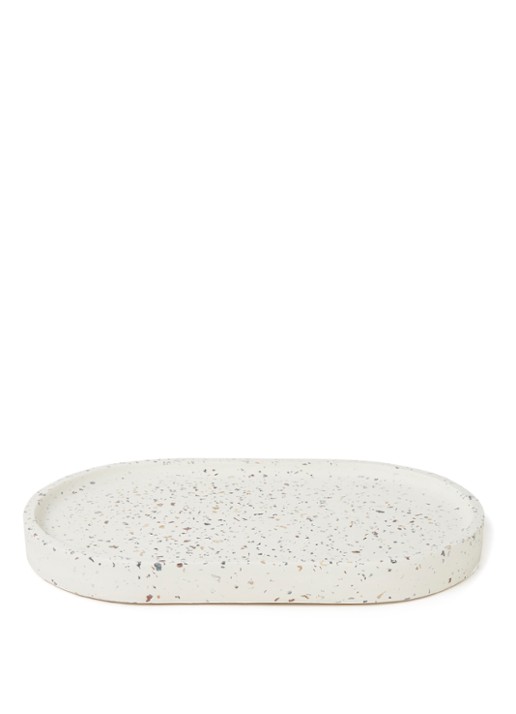 HKliving Terrazzo dienblad 32 cm - voorkant wit