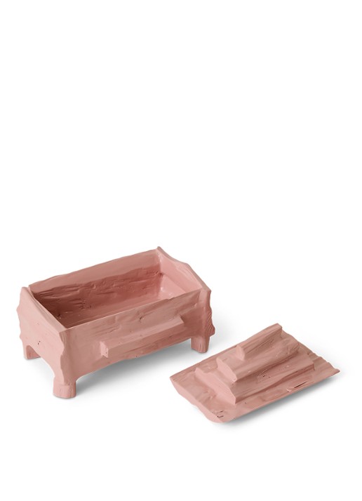 HKliving Teun Zwets opbergdoos 30 x 19 cm - achterkant roze
