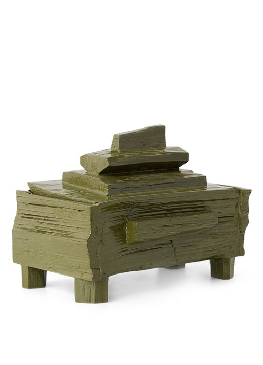 HKliving Teun Zwets opbergdoos 30 x 19 cm - voorkant 2 mosgroen