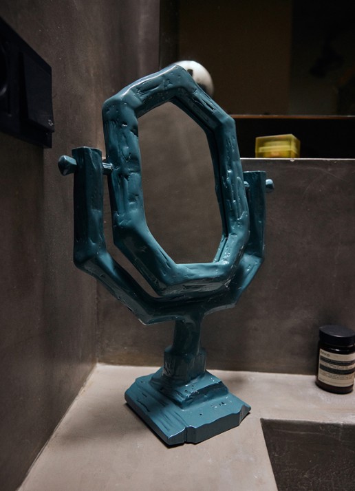 HKliving Teun Zwets spiegel 44 cm - detail 4 blauw