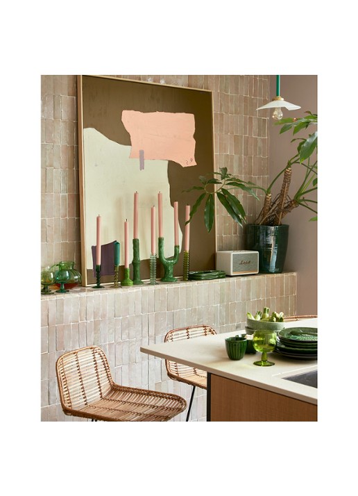HKliving The Emeralds M kandelaar 13 cm - voorkant 3 groen