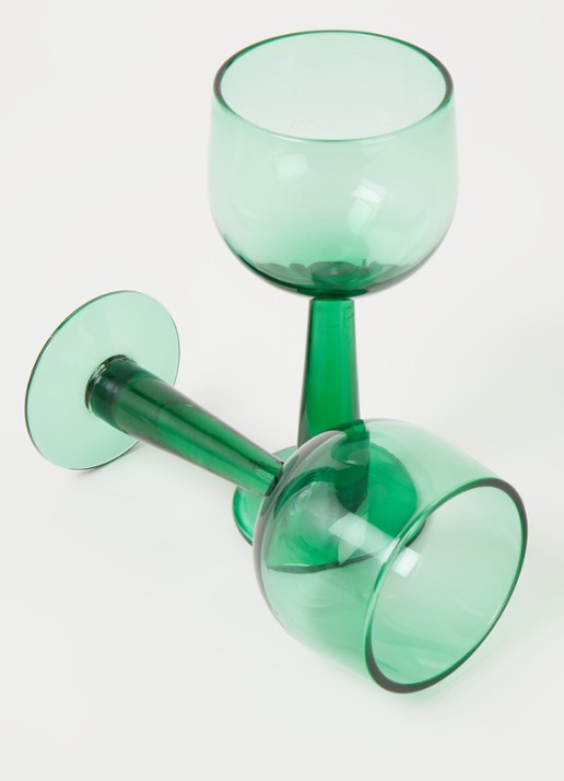 HKliving The Emeralds wijnglas 20 cl set van 4 - detail 4 donkergroen