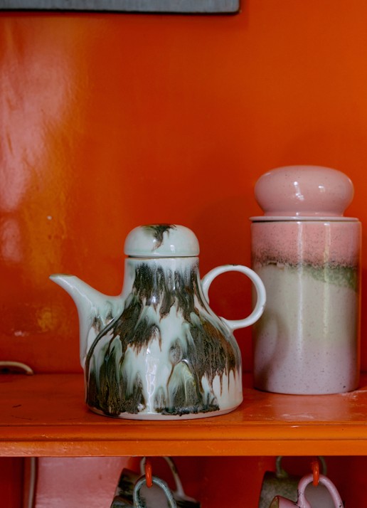 HKliving Tide koffiepot - voorkant 2 blauw