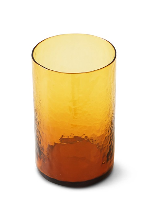 HKliving Tube longdrinkglas 40 cl - voorkant 2 oranjebruin