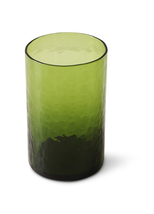 HKliving Tube longdrinkglas 40 cl - voorkant 3 olijfgroen