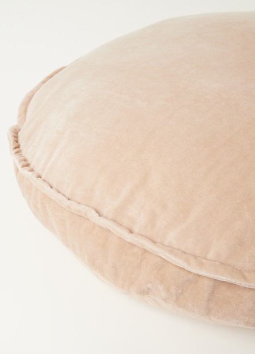 HKliving Velvet sierkussen 60 cm - detail 3 perzikroze