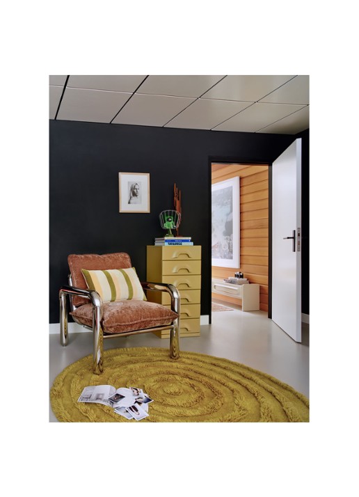 HKliving Vloerkleed  ø150 cm - voorkant 6 olijfgroen
