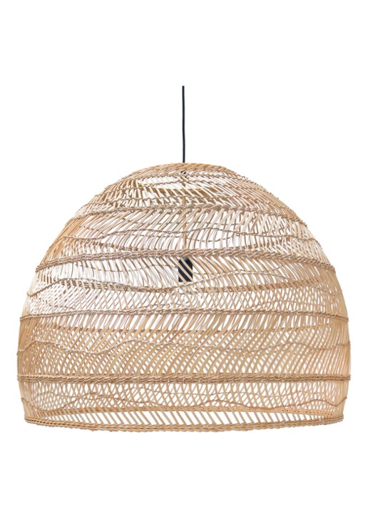 HKliving Wicker hanglamp large 60 x Ø80 cm - voorkant bruin