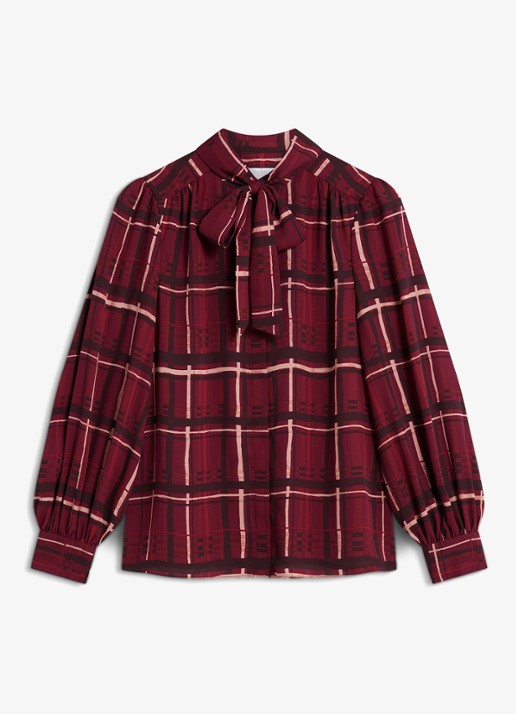 Hobbs Aisha blouse met strikdetail - voorkant 2 rood
