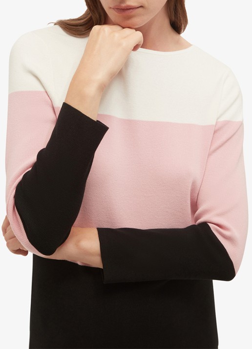 Hobbs Alice fijngebreide trui met colour blocking - detail 4 multicolor