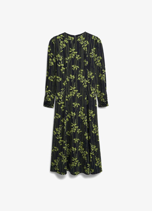 Hobbs Alison midi jurk met bloemenprint - voorkant groen