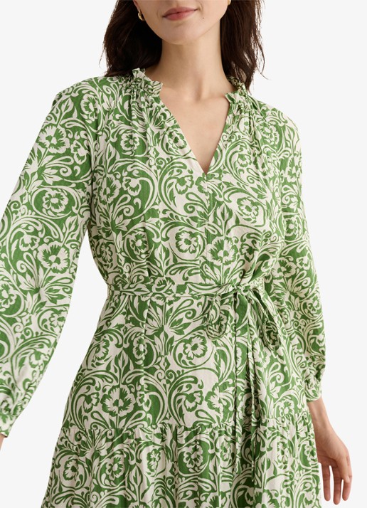 Hobbs Amaris midi tuniekjurk met bloemenprint - detail 3 groen