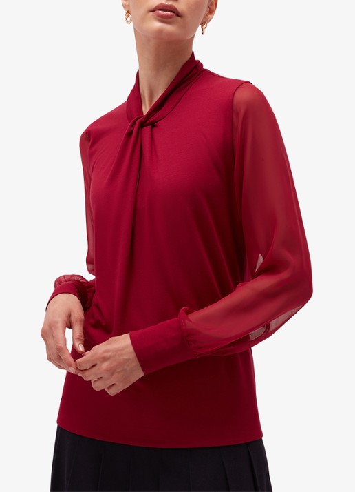 Hobbs Ashley blouse met ballonmouw - detail 2 roze
