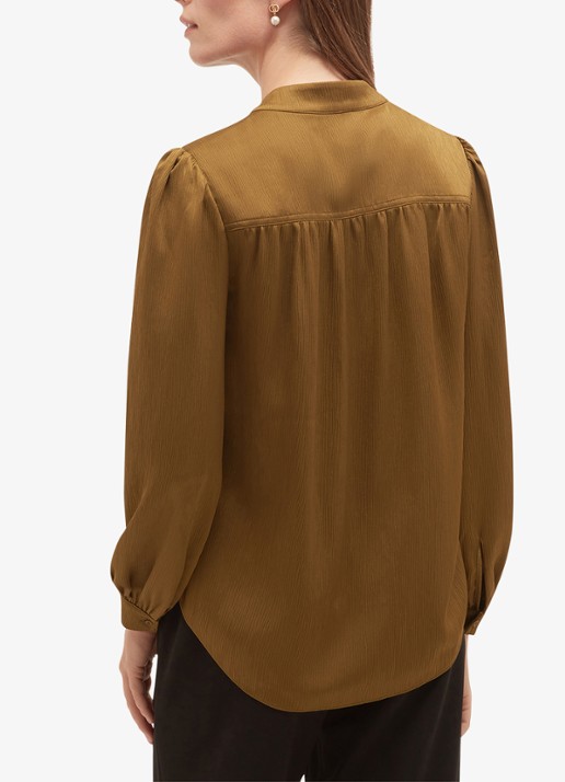Hobbs Aubrey blouse met V-hals - achterkant 4 khaki