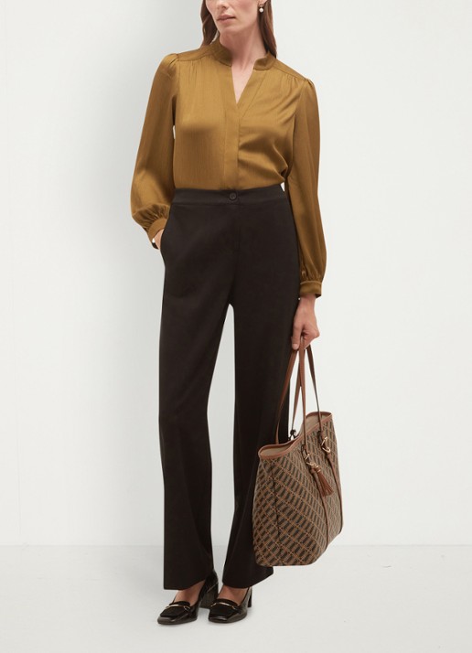 Hobbs Aubrey blouse met V-hals - detail 3 khaki