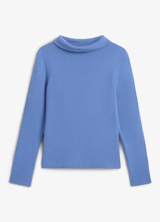 Hobbs Audrey fijngebreide trui van wol en kasjmier - voorkant blauw