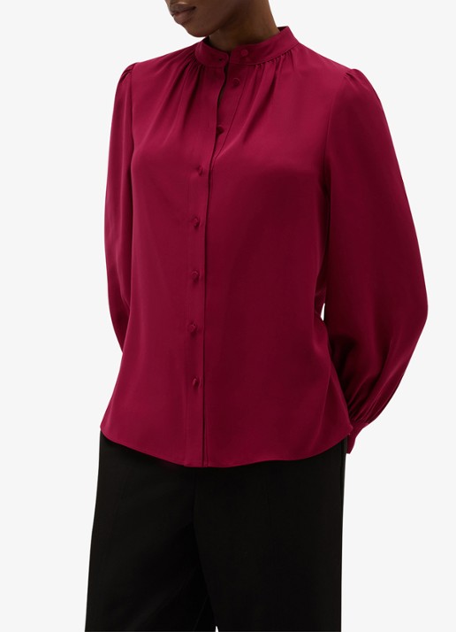 Hobbs Betty blouse met pofmouw - detail 6 roze