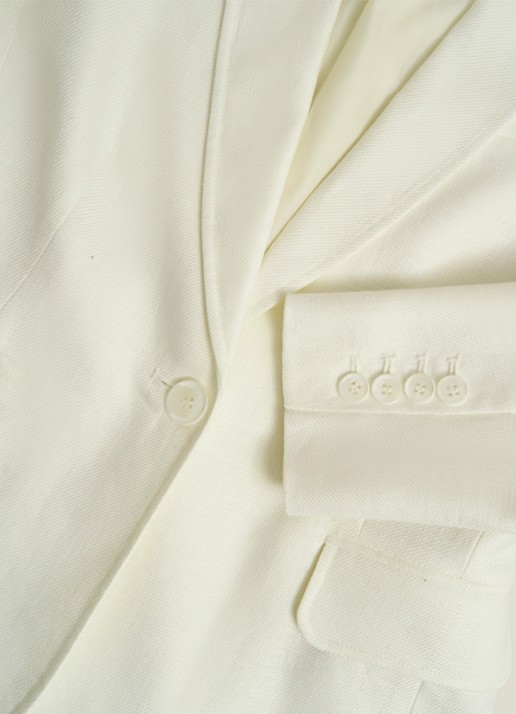 Hobbs Blake blazer van linnen met klepzakken - detail 5 ivoor