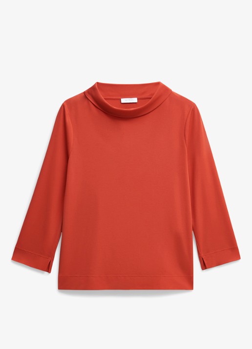 Hobbs Catriona top met boothals - voorkant oranjerood