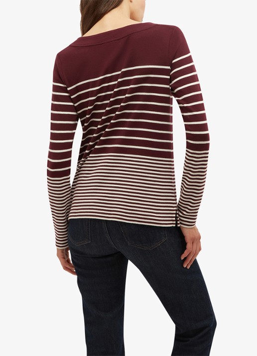 Hobbs Constance longsleeve met streepprint - achterkant paars