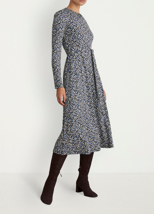 Hobbs Dakota midi jurk met grafisch patroon en strikceintuur