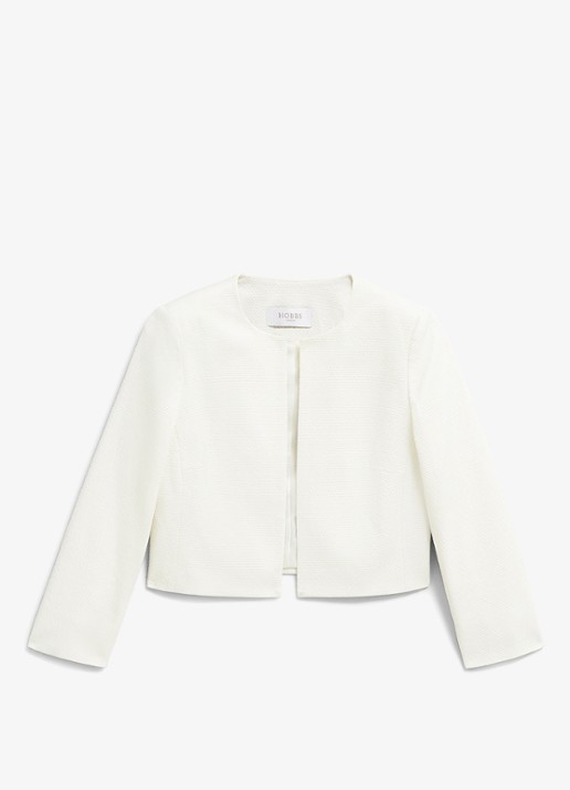Hobbs Elize bolero met structuur - voorkant 5 ivoor