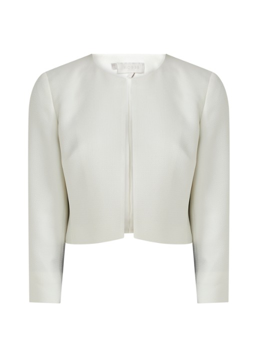Hobbs Elize cropped blazer  - voorkant 2 gebroken wit