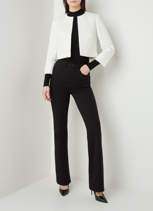 Hobbs Elize cropped blazer  - voorkant 3 gebroken wit