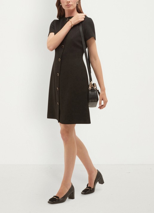 Hobbs Elowen mini jurk met knoopsluiting - detail 4 zwart