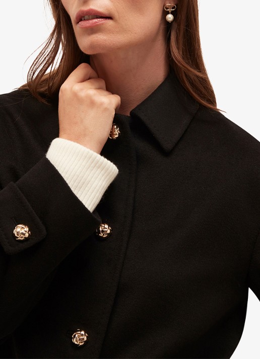 Hobbs Erin jack in wolblend met opgestikte zakken - detail 5 zwart