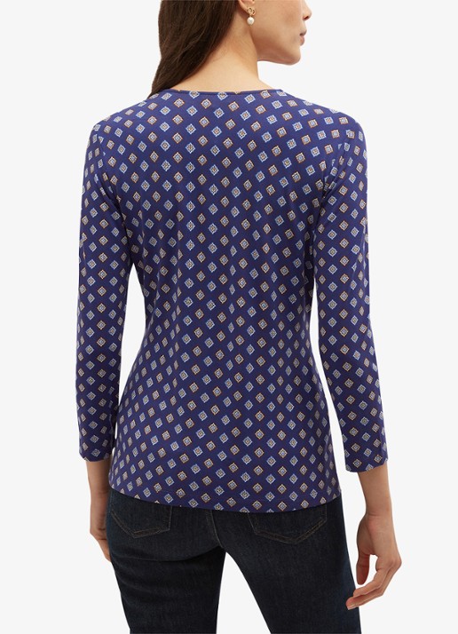 Hobbs Essie top met print - achterkant blauw