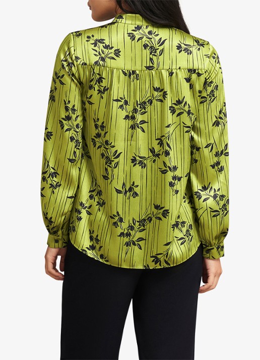 Hobbs Fara blouse met bloemenprint - achterkant groen