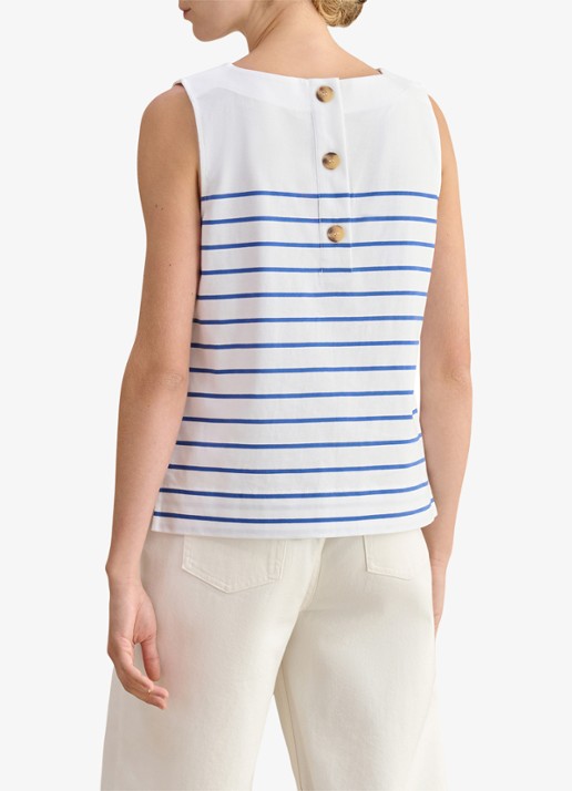 Hobbs Fern top met streepprint - achterkant 5 wit