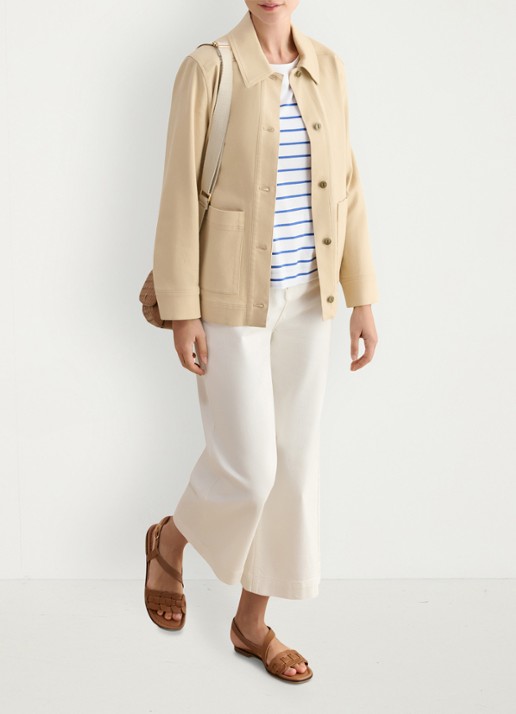 Hobbs Fern top met streepprint - voorkant 2 wit