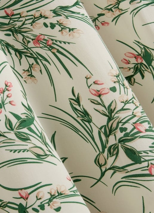 Hobbs Florentina midi jurk met bloemenprint - detail 4 lichtgroen