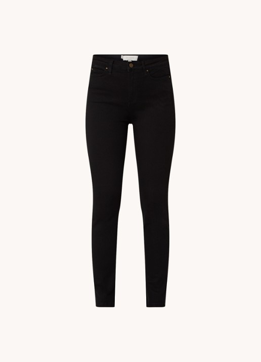 Hobbs Gia Sculpting high waist skinny jeans met gekleurde wassing - voorkant 3 zwart