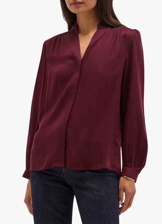 Hobbs Gwen blouse met opstaande kraag - detail 5 paars