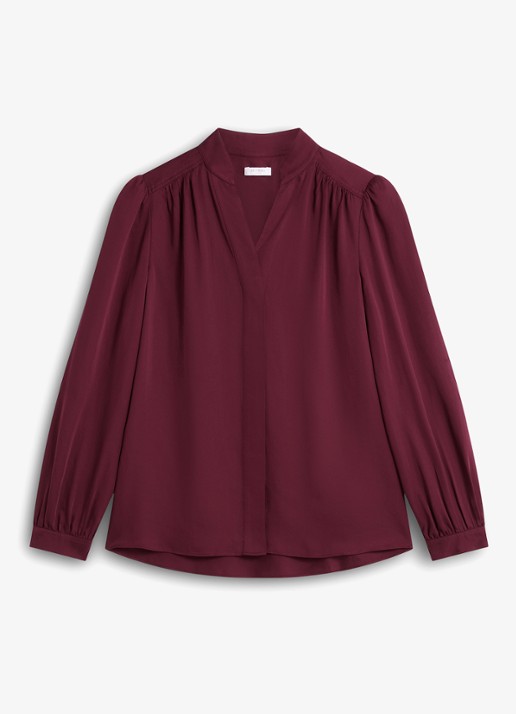 Hobbs Gwen blouse met opstaande kraag - voorkant paars