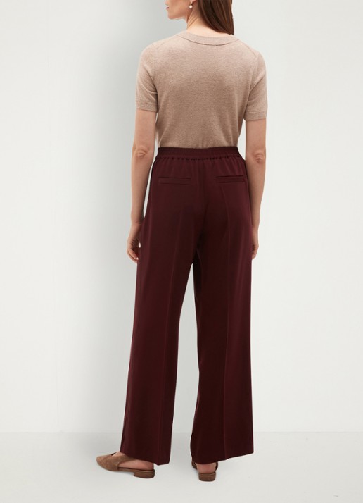 Hobbs Hadley high waist wide fit pantalon met steekzakken - achterkant 3 aubergine