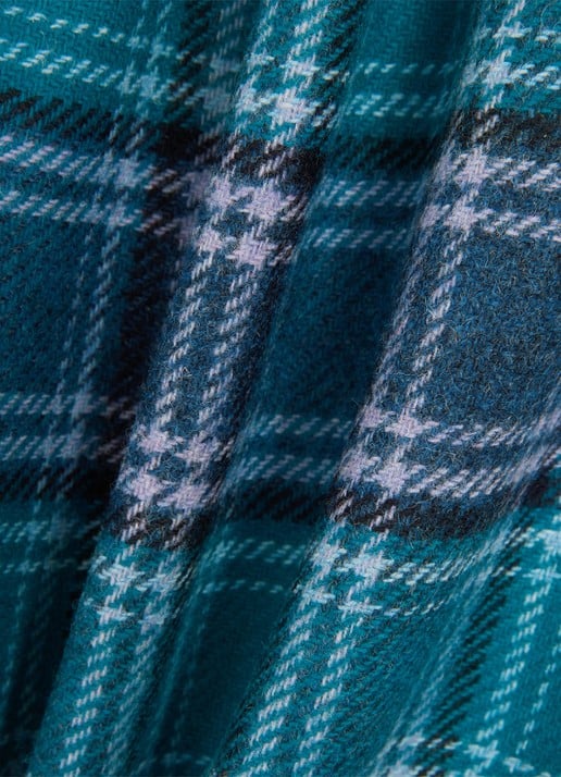 Hobbs Henley mini rok van wol met ruit dessin - detail 3 blauw