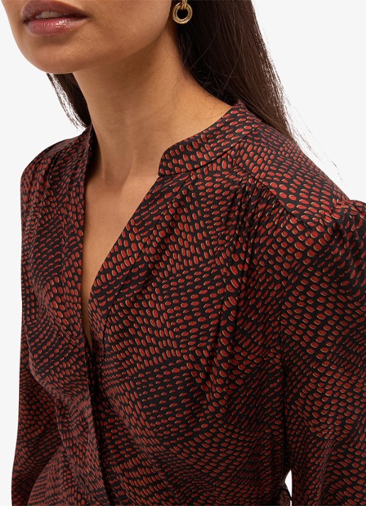 Hobbs Hilary mini jurk met ruit dessin - detail 2 lichtbruin