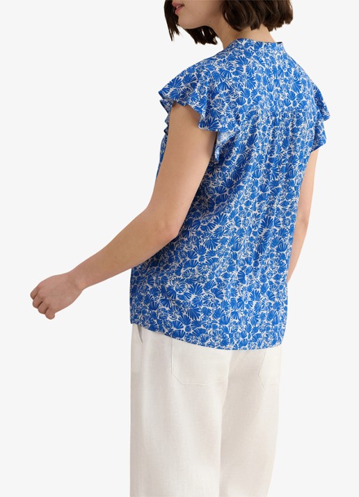 Hobbs Huda blouse met vlindermouw - achterkant 3 blauw