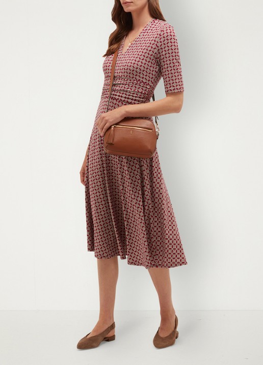 Hobbs Jaci midi jurk met grafische print - detail 5 rood