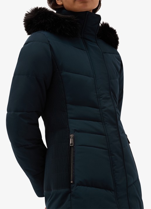 Hobbs Jaymie pufferjas met waterafstotende coating en afneembare capuchon - detail 2 blauw